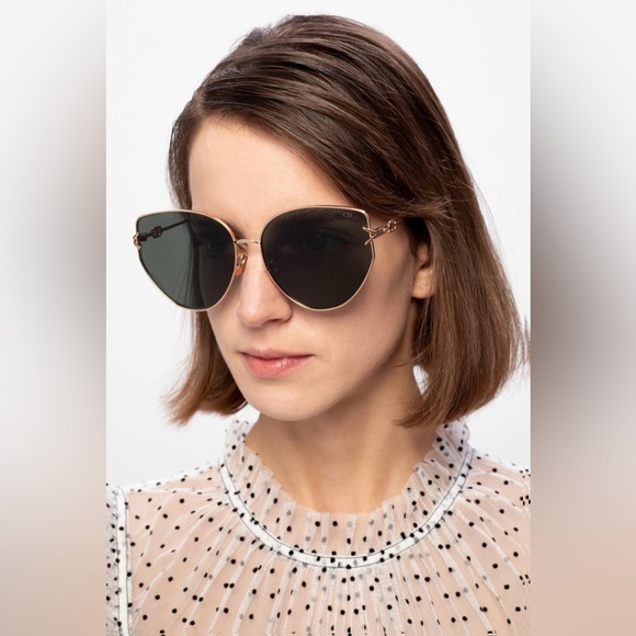 DIOR ~ GIPSY 1 Sunglasses Gold / Grey - Picture 10 of 10